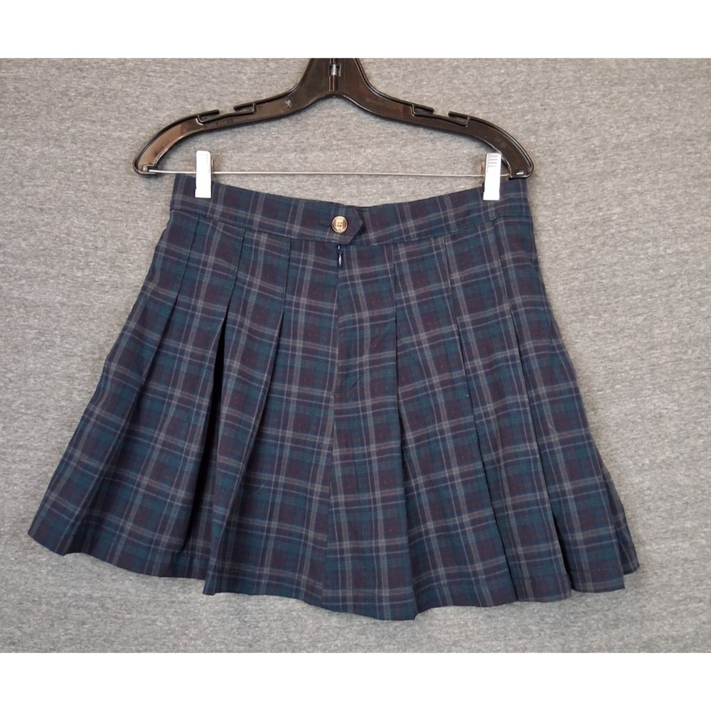 American Eagle Skirt 6 Green Plaid Pleated Mini Dark Academia Preppy Coquette